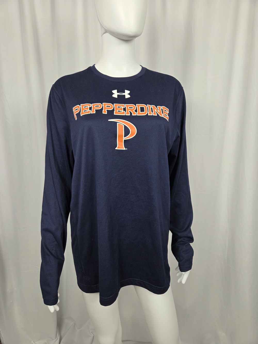 Under Armour Navy Long-Sleeve Pepperdine Logo Tee